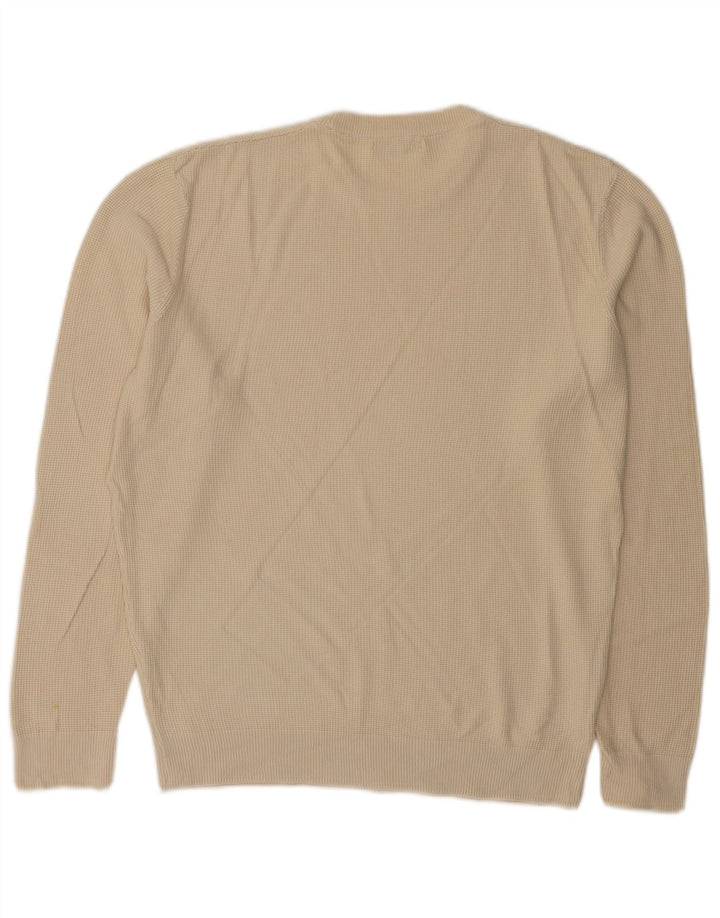Maglione maglione girocollo da uomo Zara in cotone bianco sporco medio