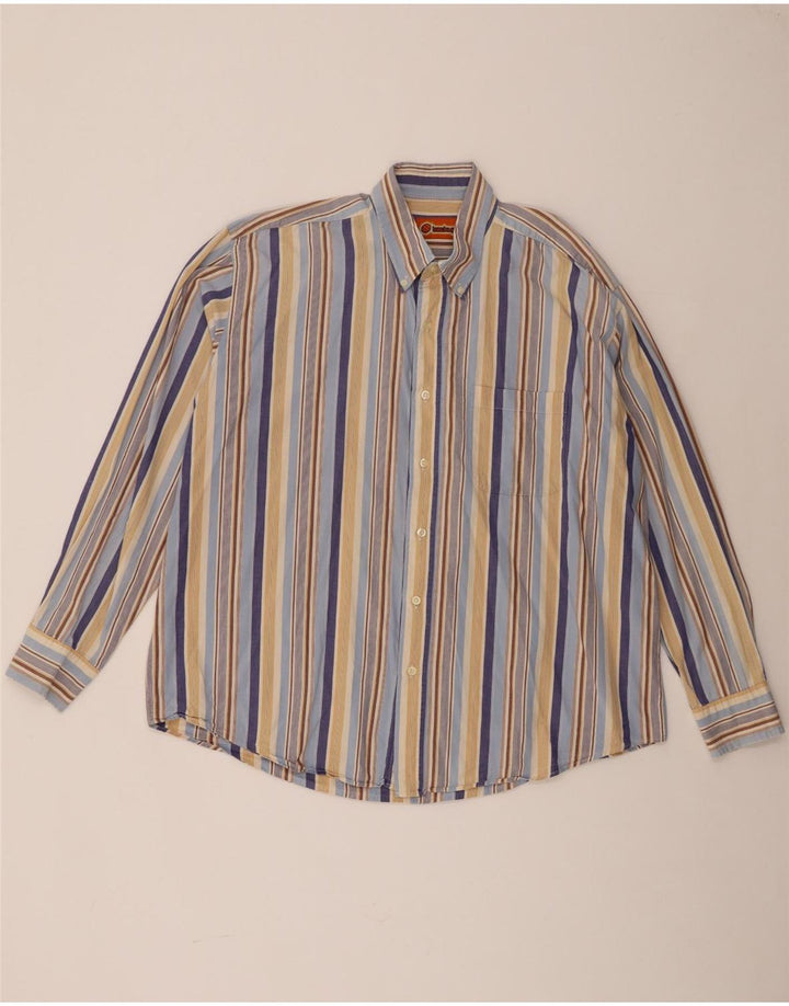 Camicia vintage da uomo XL a righe multicolore