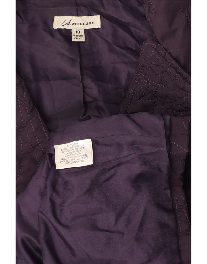 Cappotto autografo da donna Marks & Spencer UK 18 XL poliestere viola