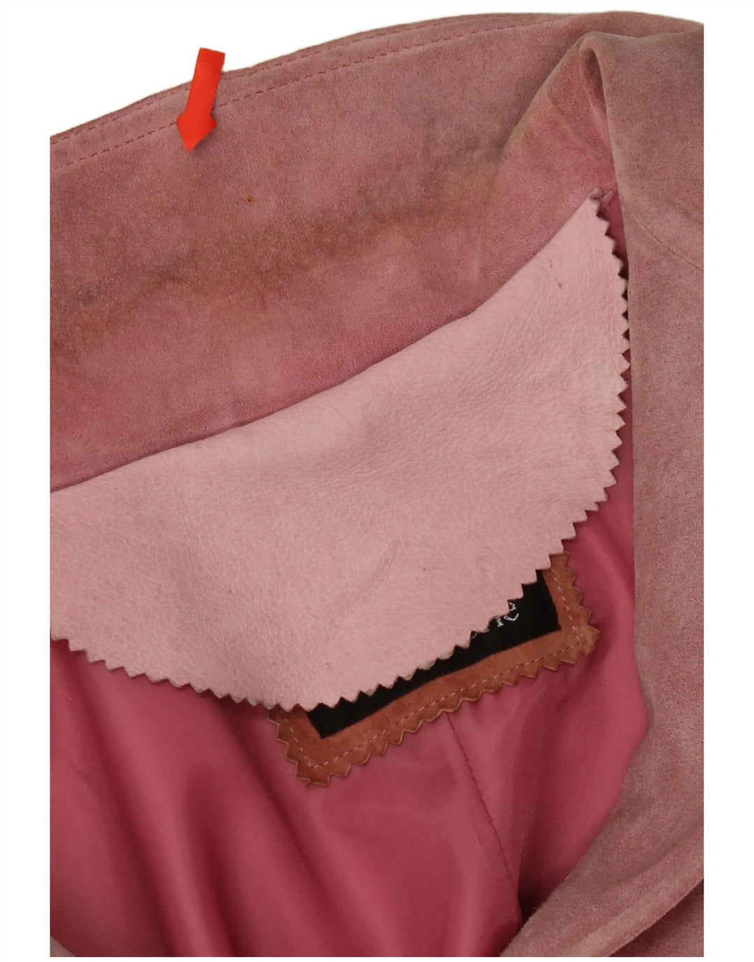 Giacca blazer da donna in pelle scamosciata a 2 bottoni VINTAGE IT 46 grande in pelle rosa