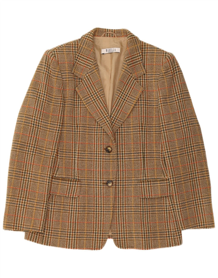 Giacca blazer a 2 bottoni da donna Marella UK 16 grande pied de poule marrone