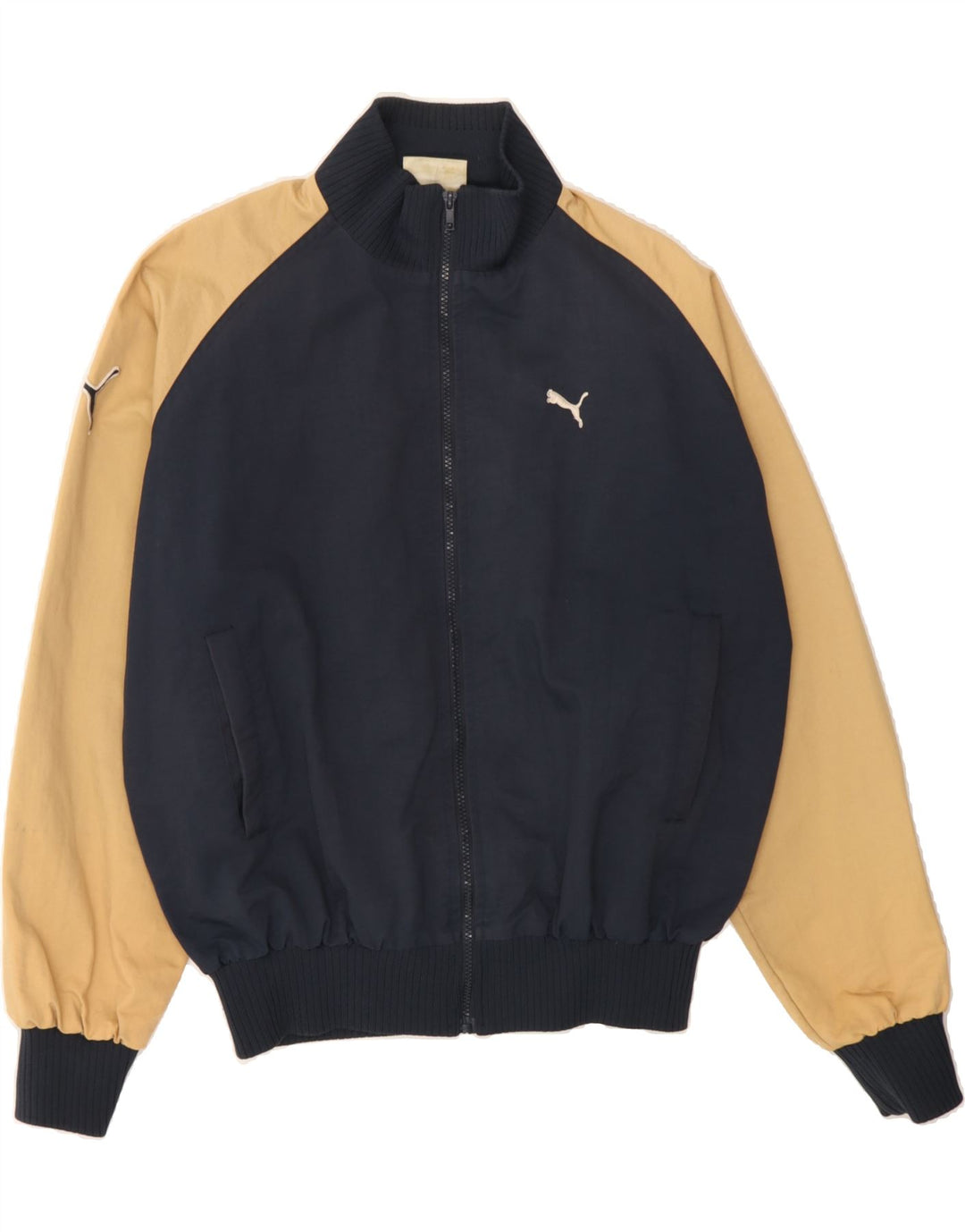 Giacca da ginnastica da uomo PUMA a blocchi di colore blu navy medio