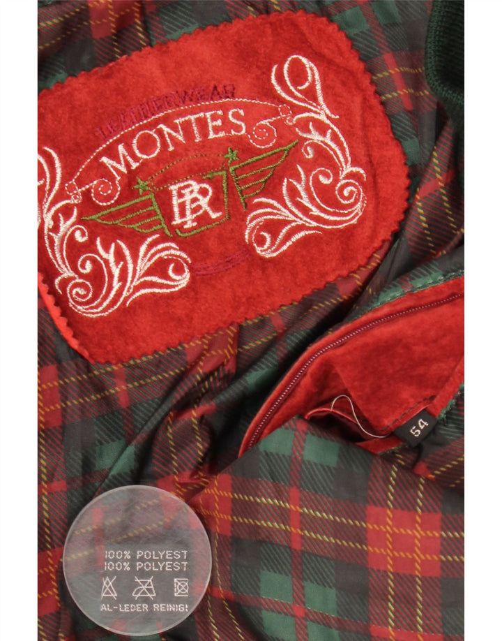 MONTES Giubbotto bomber da uomo IT 54 2XL Poliestere color block rosso