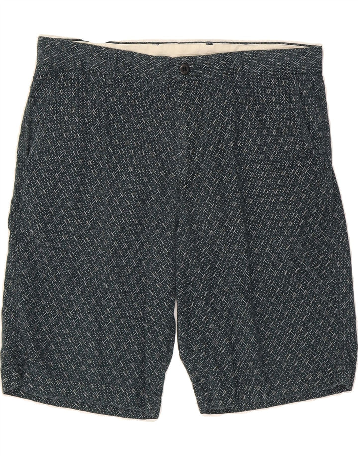 J. CREW Mens Abstract Pattern Chino Shorts W34 Large Navy Blue Cotton Vintage J. Crew and Second-Hand J. Crew from Messina Hembry 
