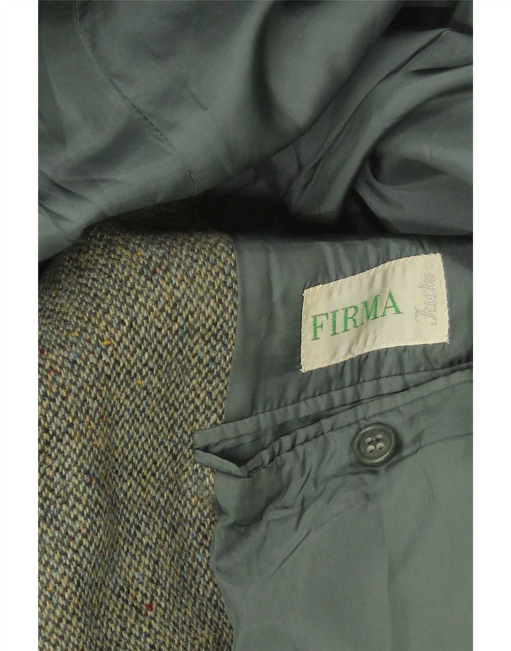 Giacca blazer a 2 bottoni da uomo Facis IT 58 4XL Lana vergine screziata verde