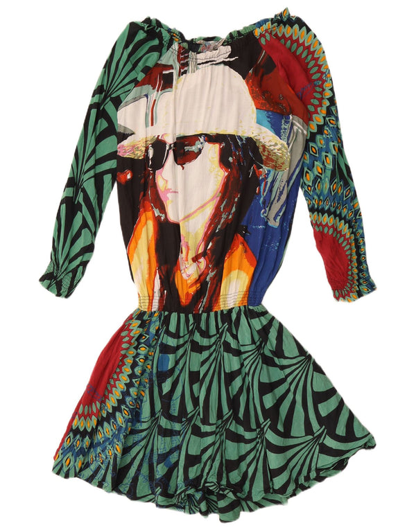 Desigual Abito da donna con stampa grafica a vita bassa EU 38 Medio multicolore floreale