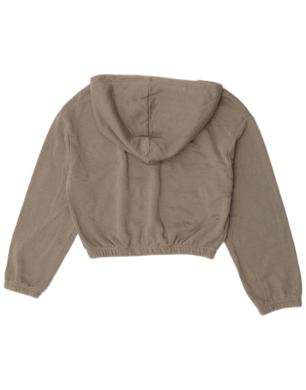 Maglione corto con cappuccio da donna Zara UK 14 cotone verde medio