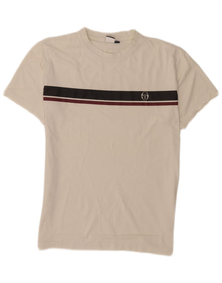 T-shirt da uomo Sergio Tacchini Top in cotone color block bianco medio