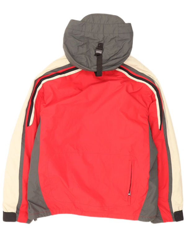Giacca da sci con cappuccio da uomo Diadora UK 42 XL Rosso Colourblock in poliammide
