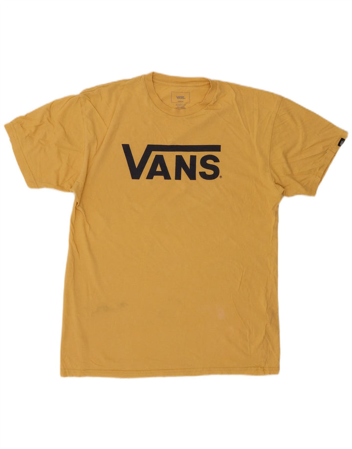 T-shirt grafica da uomo con vestibilità classica VANS, top in cotone giallo medio