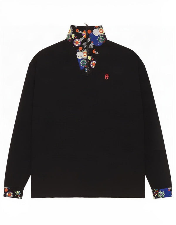 Conte of Florence Top da donna a maniche lunghe UK 16 Large Nero geometrico