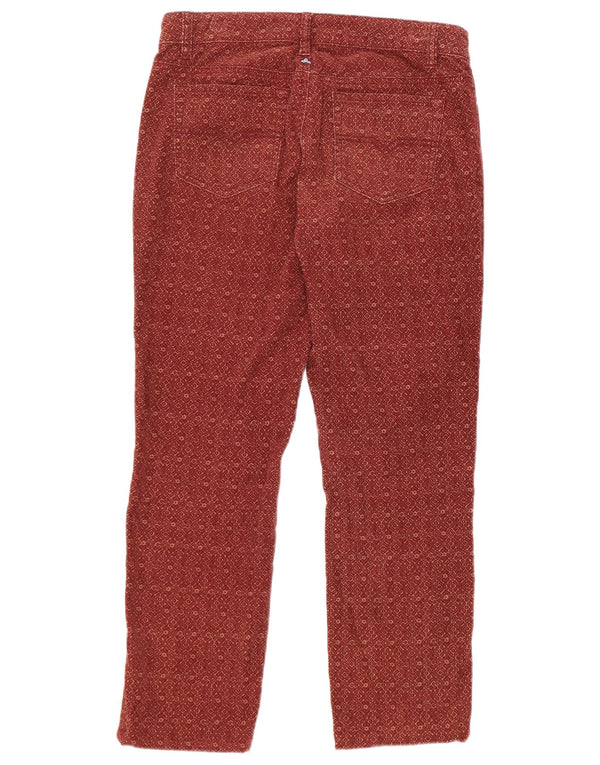 Pantaloni di velluto a coste da donna Prana US 4 Small W28 L25 Maroon Fair Isle Cotton