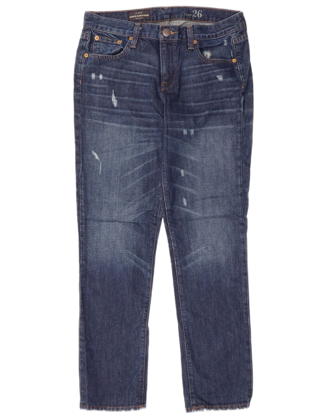 Jeans slim invecchiati Boyfriend da donna J. Crew W26 L28 cotone blu