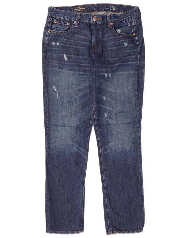 Jeans slim invecchiati Boyfriend da donna J. Crew W26 L28 cotone blu