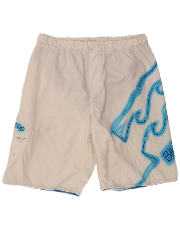 Pantaloncini da bagno grafici da uomo Billabong 2XL poliestere bianco