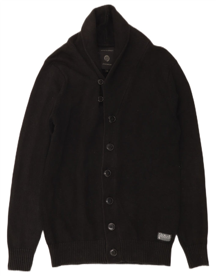 Maglione cardigan da uomo Jack & Jones piccolo nero