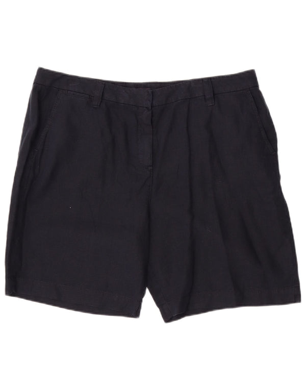 Pantaloncini chino da donna Marks & Spencer UK 14 Large W34 Lino blu navy