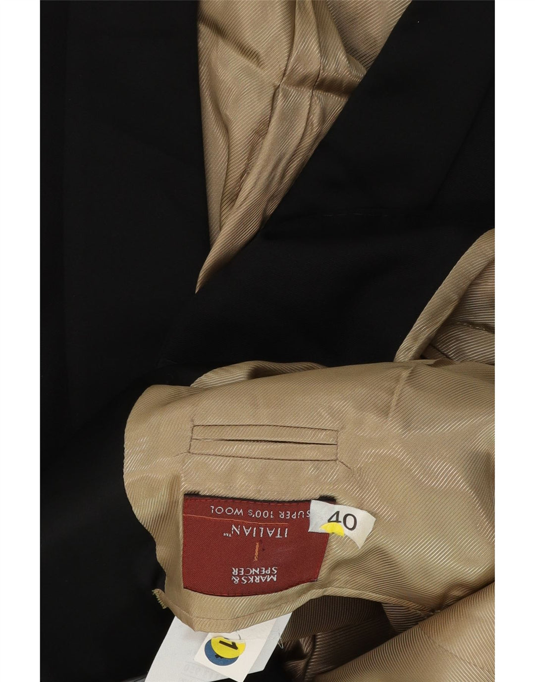 Giacca blazer a 1 bottone da uomo Marks & Spencer UK 40 lana nera media