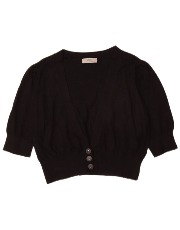 Maglione cardigan corto da donna Marks & Spencer UK 14 medio nero