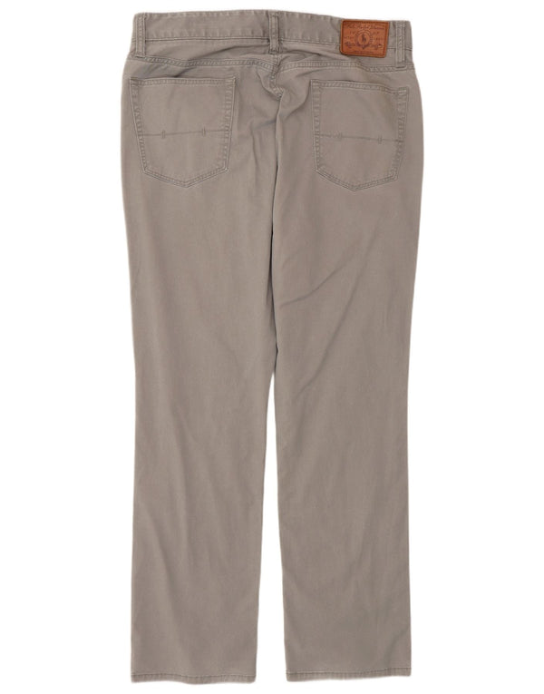Pantaloni casual dritti da uomo Polo Ralph Lauren W34 L30 cotone grigio