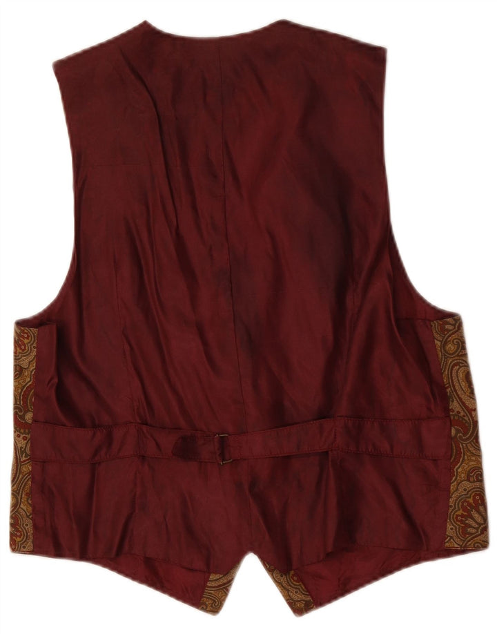 Gilet vintage da uomo con motivo cachemire marrone medio