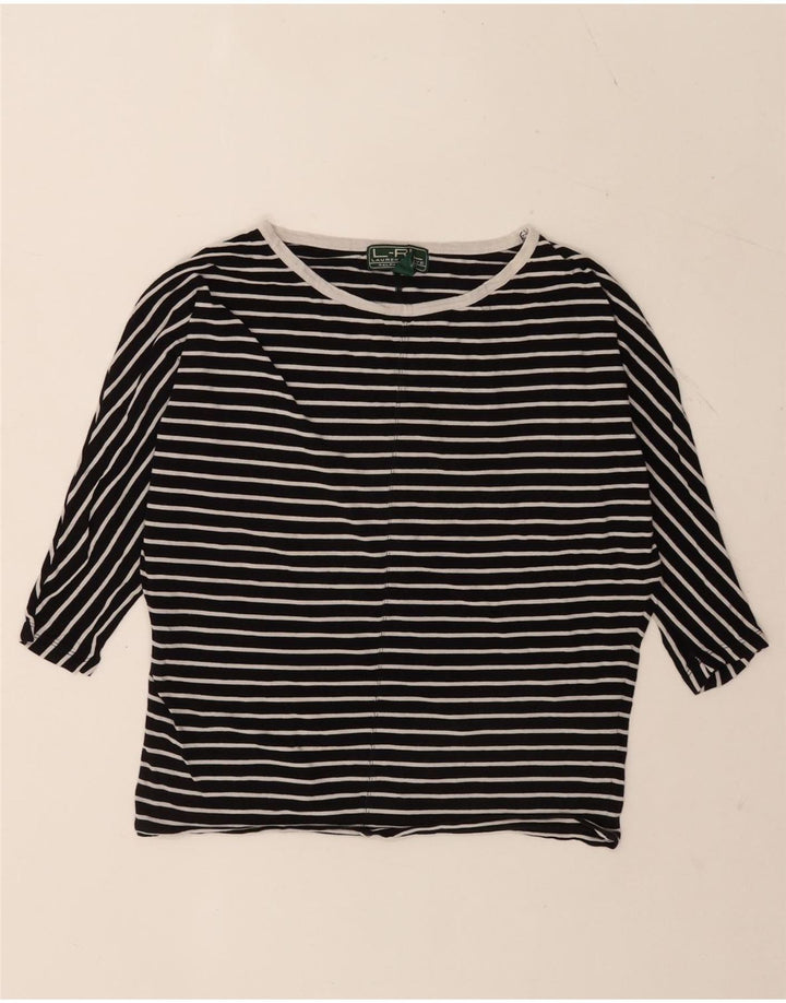 Top oversize da donna Ralph Lauren manica 3/4 UK 10 piccolo a righe nere