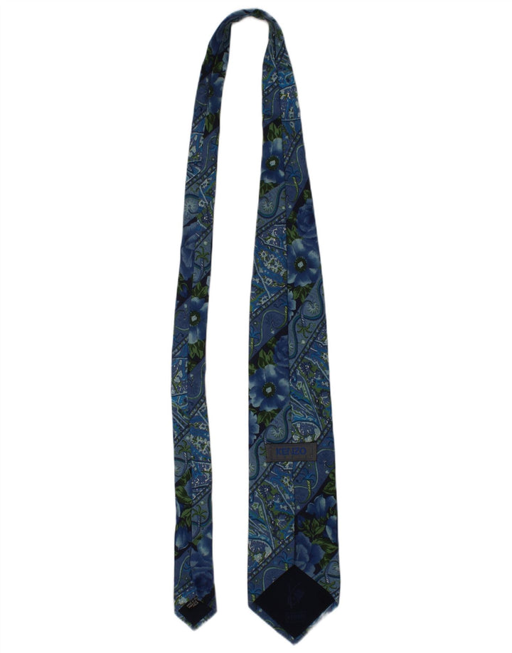 Cravatta da uomo Kenzo taglia unica in seta floreale blu