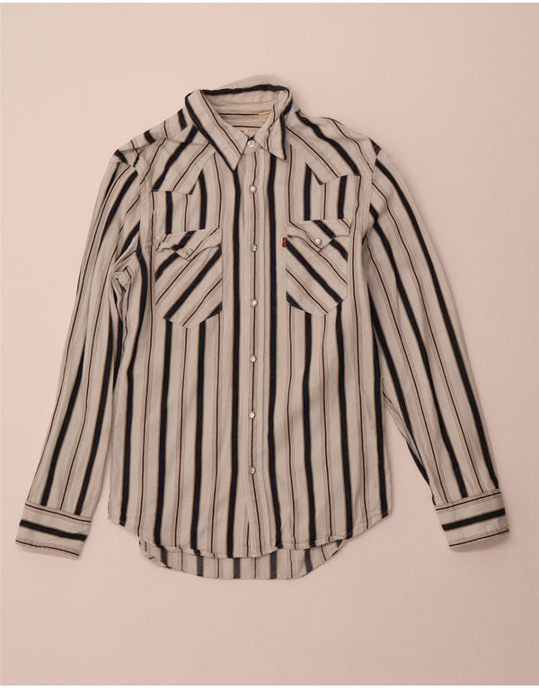 LEVI'S Camicia da uomo in flanella piccola a righe bianche