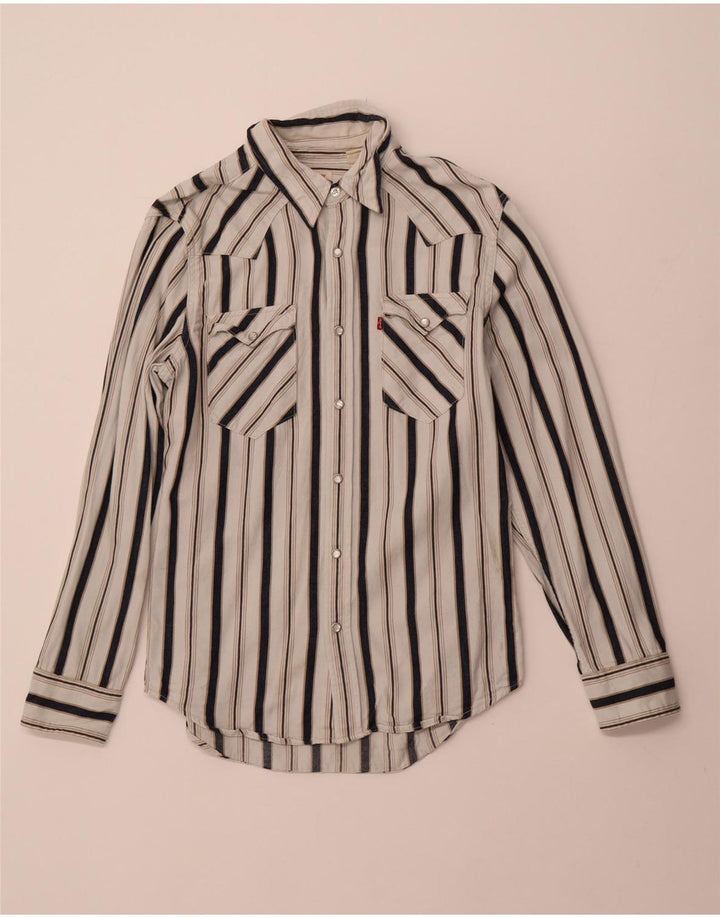 LEVI'S Camicia da uomo in flanella piccola a righe bianche