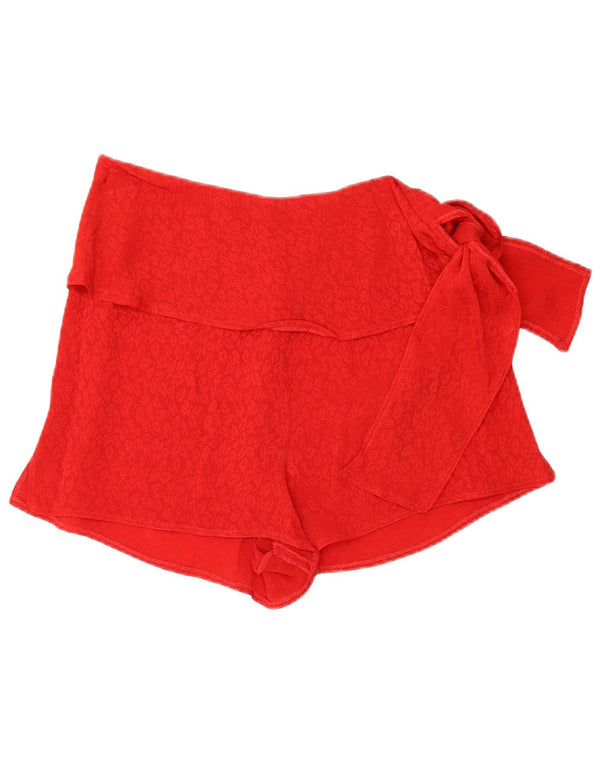 Pantaloncini vintage da donna a vita alta medi W28 rossi floreali