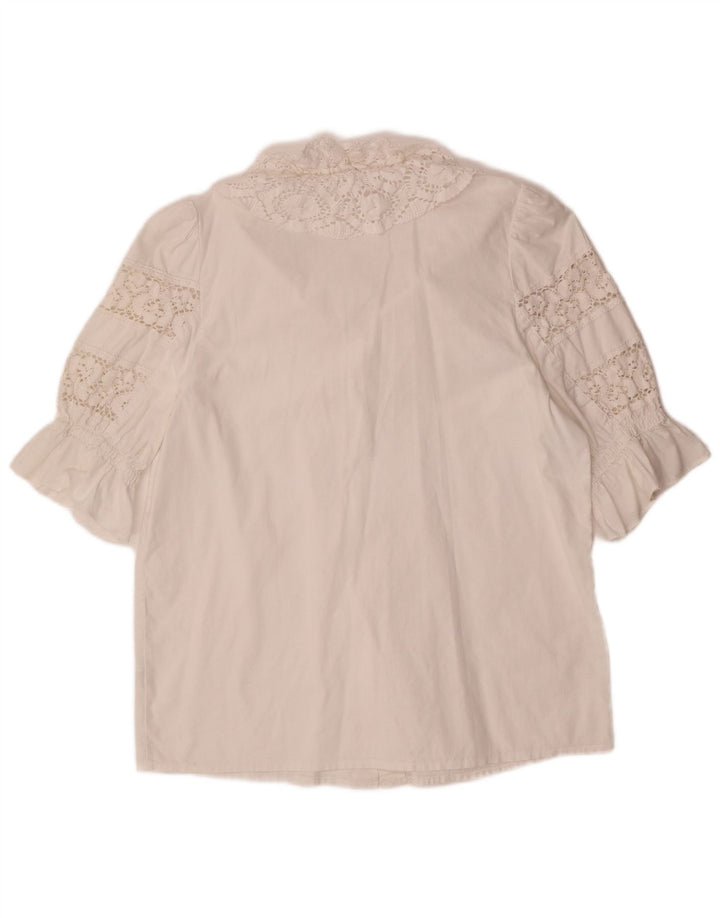 ALPHORN Camicia Camicetta Donna IT 40 Medio Bianco