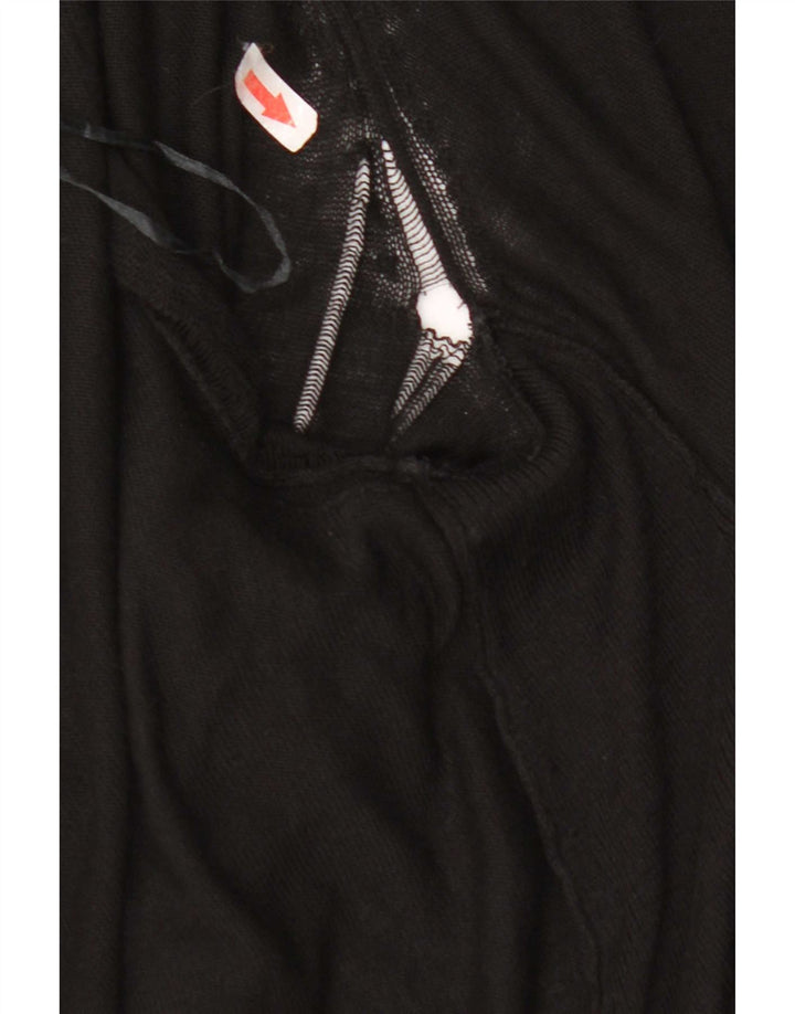 Maglione cardigan aperto lungo da donna Marks & Spencer UK 12 medio nero