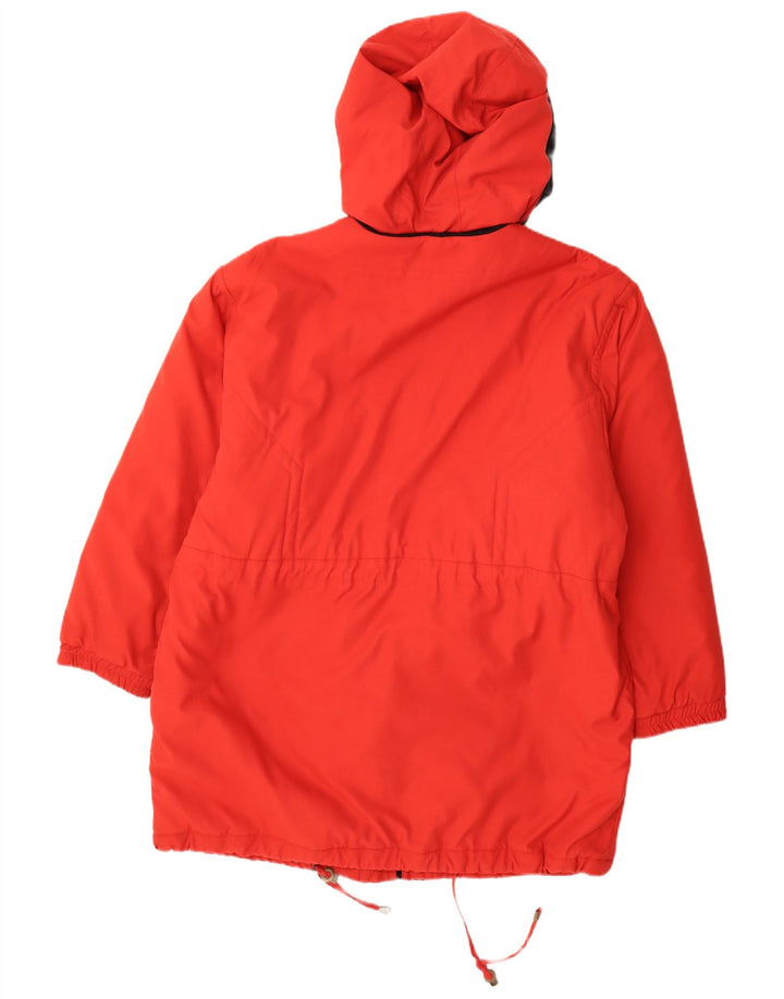 Cappotto imbottito oversize con cappuccio da donna vintage EU 44 XL color block rosso