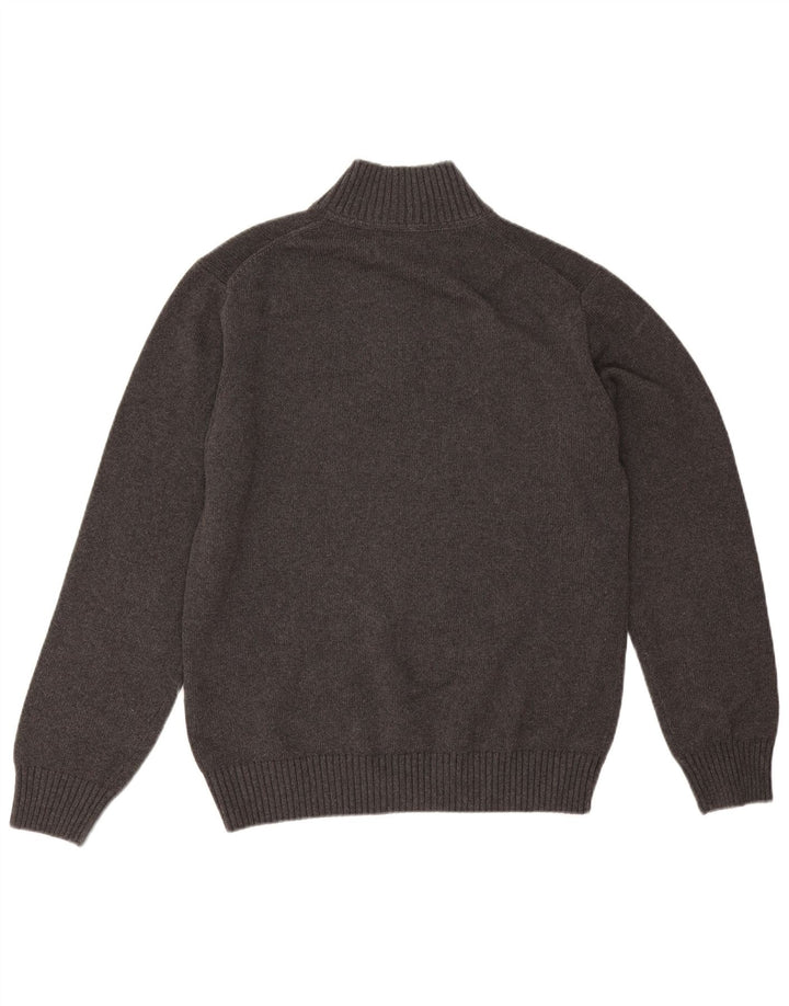 Gant Maglione da uomo con zip e collo grande in cotone grigio