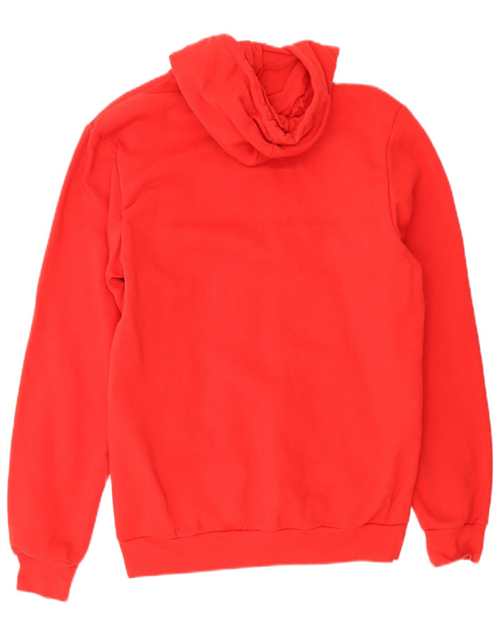 Felpa con cappuccio da uomo Adidas in cotone rosso medio