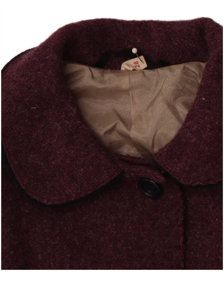 Cappotto da principessa vintage per bambina 5-6 anni in lana viola