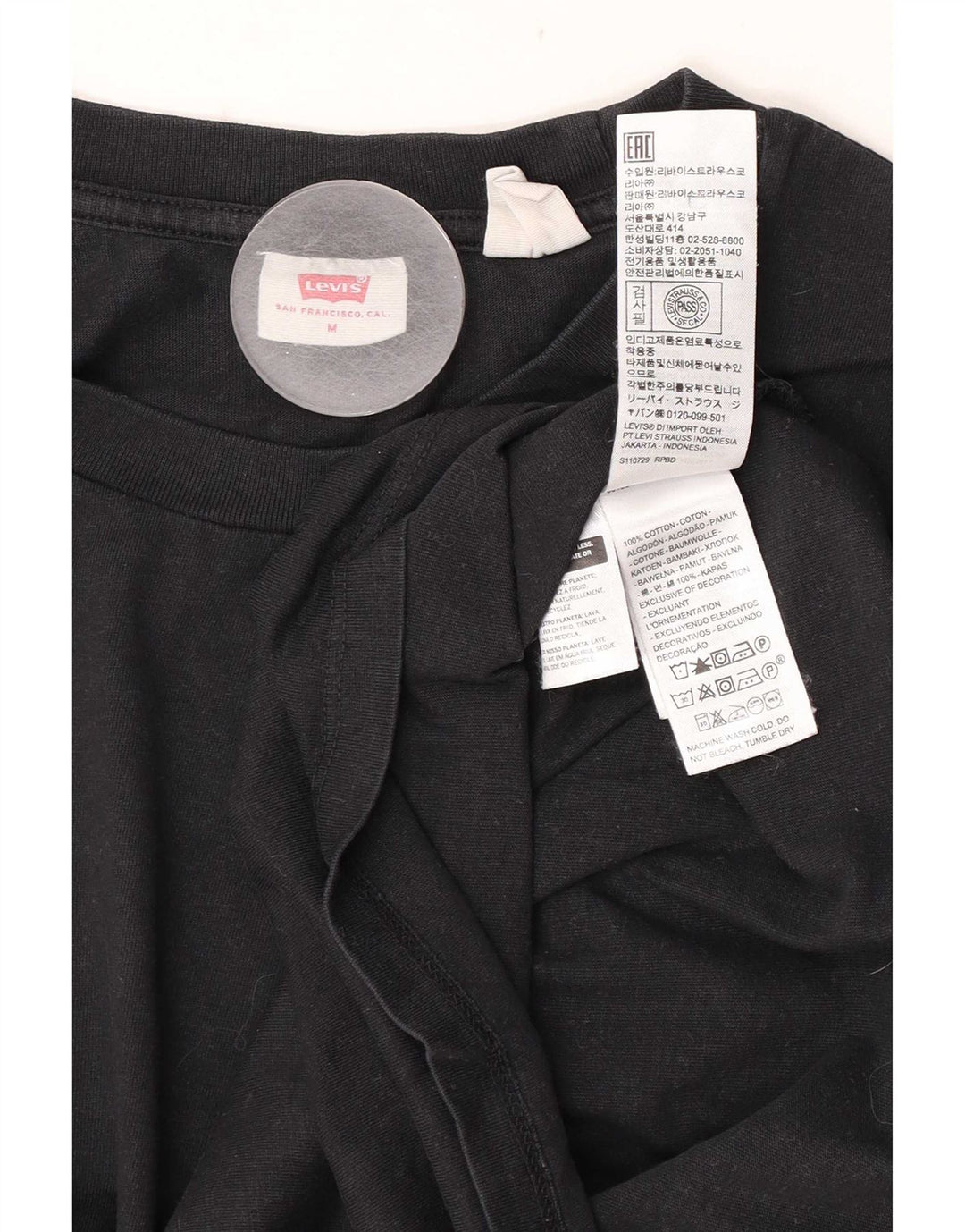T-shirt da donna Levi's Top UK 14 cotone nero medio