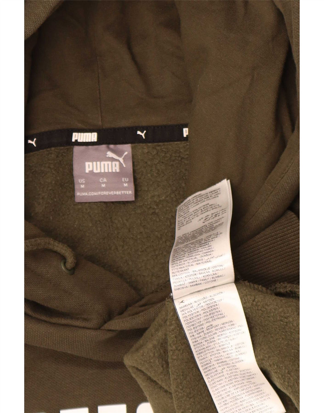 Felpa con cappuccio grafica da uomo Puma, cotone medio kaki