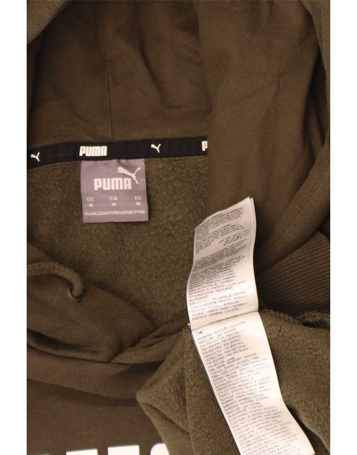 Felpa con cappuccio grafica da uomo Puma, cotone medio kaki