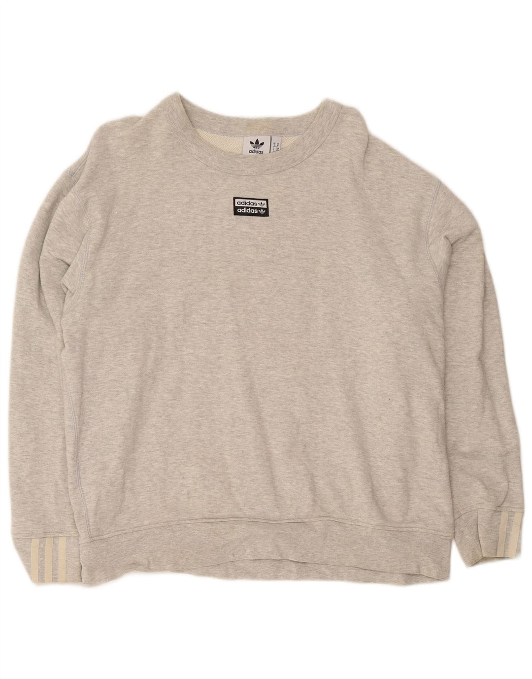 Felpa Adidas da uomo vestibilità ampia, maglione, cotone chiazzato grigio medio