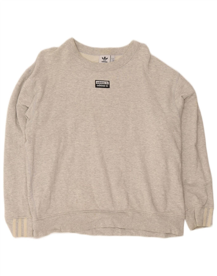 Felpa Adidas da uomo vestibilità ampia, maglione, cotone chiazzato grigio medio