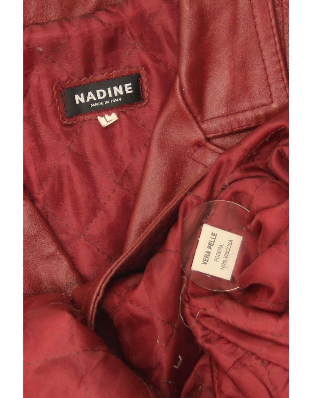 Cappotto in pelle da donna Nadine UK 14 grande pelle rossa