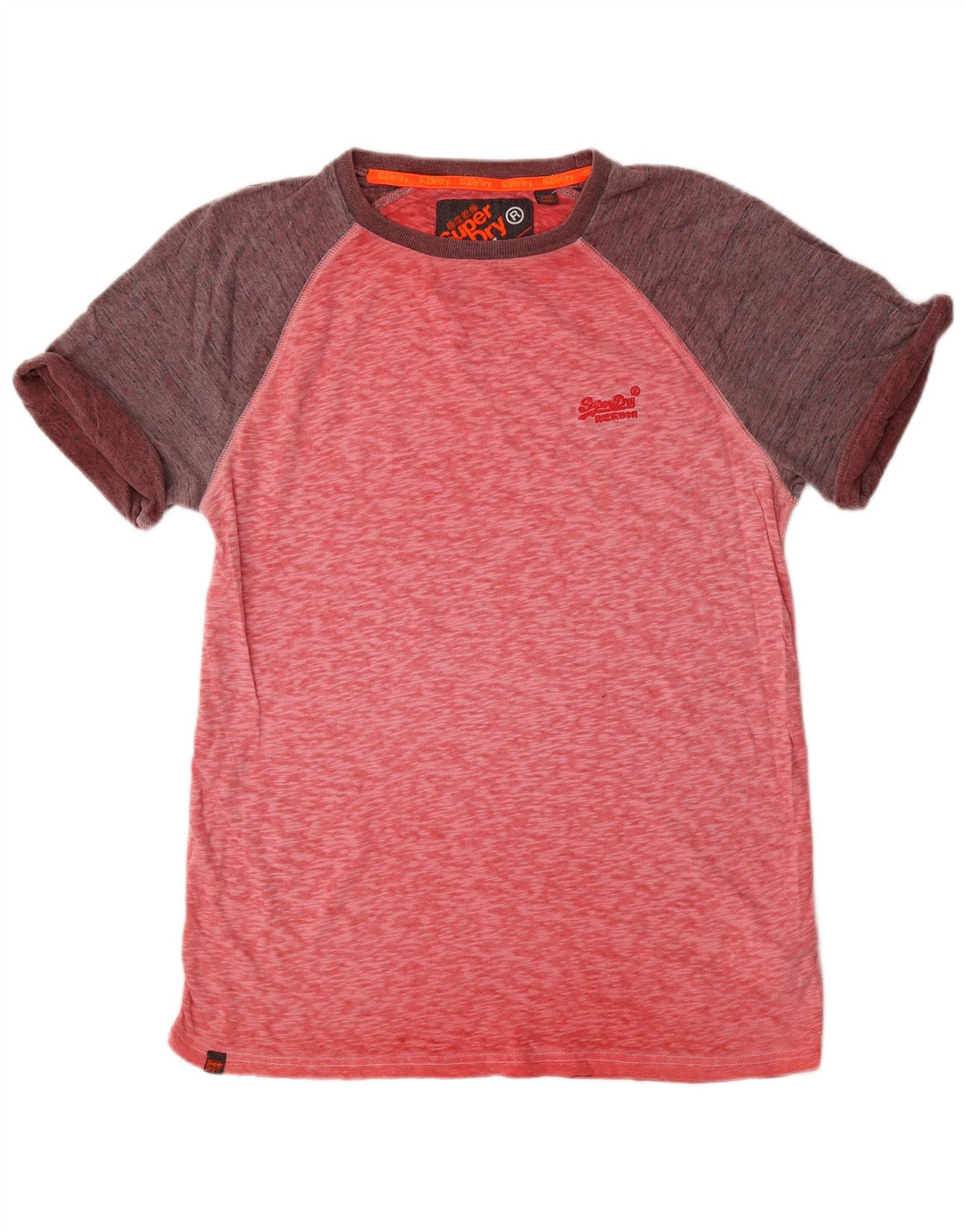 T-shirt da uomo Superdry Top XL in cotone color block rosso