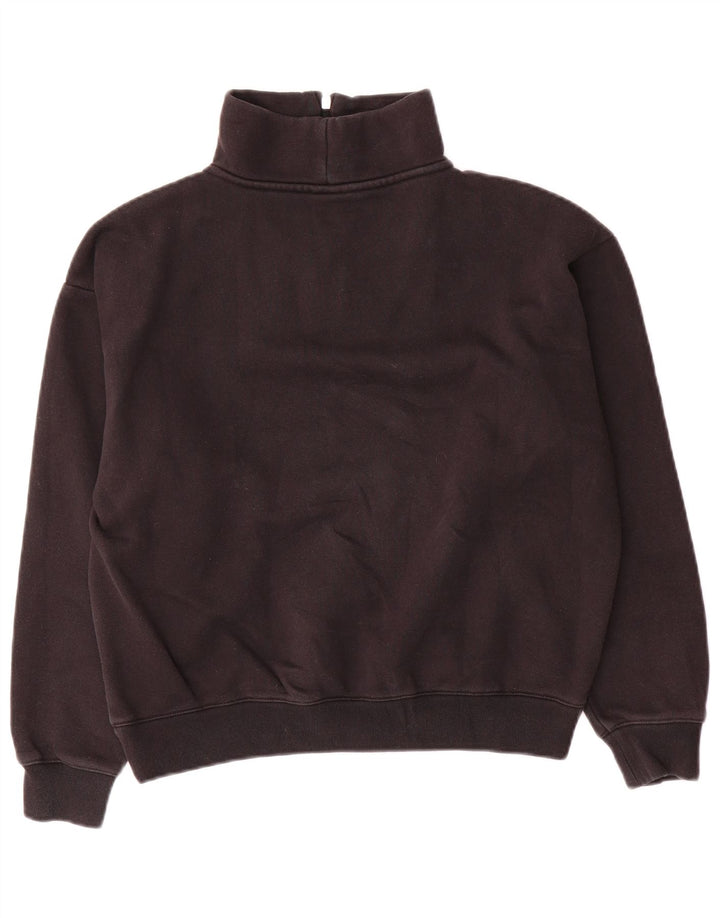 Felpa da donna oversize con collo e zip Champion, taglia UK 10, piccola, nera