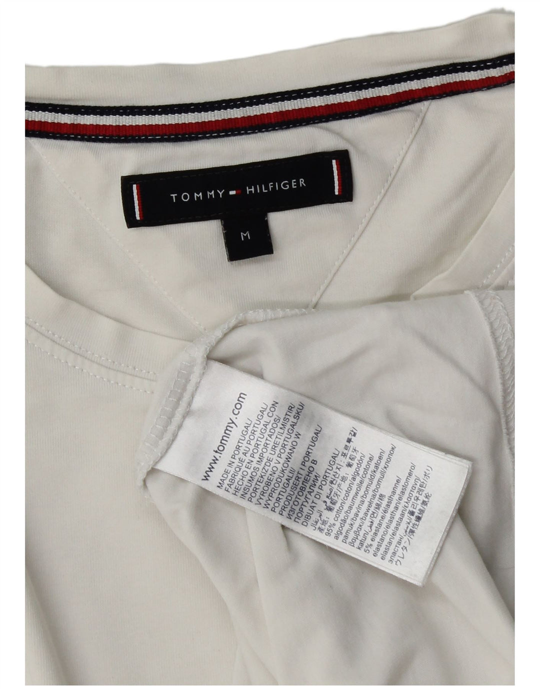 T-shirt da uomo Tommy Hilfiger Top in cotone bianco medio