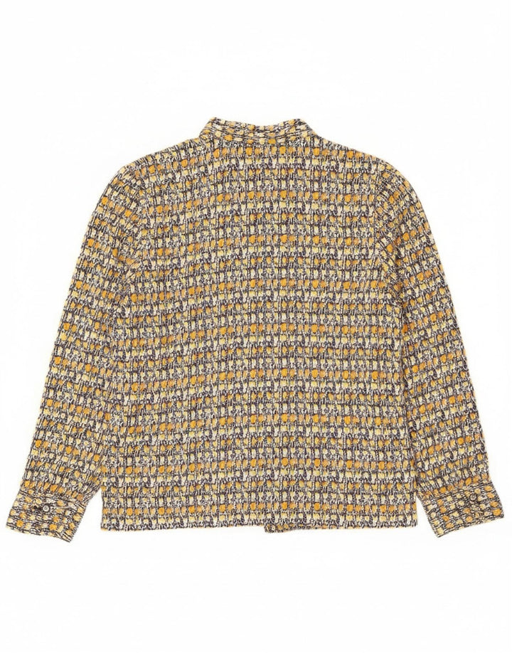 Camicia vintage da donna con motivo astratto UK 14 grande multicolore