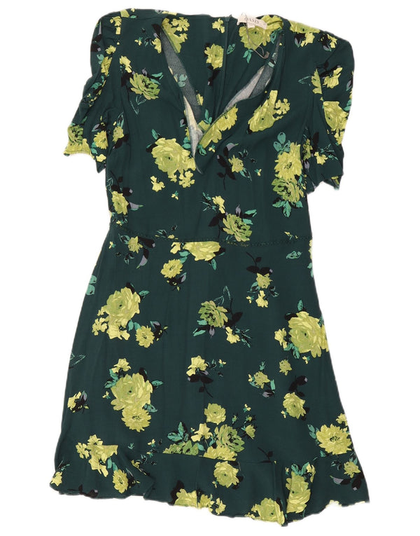 Abito a trapezio da donna Oasis UK 12 Viscosa floreale verde medio