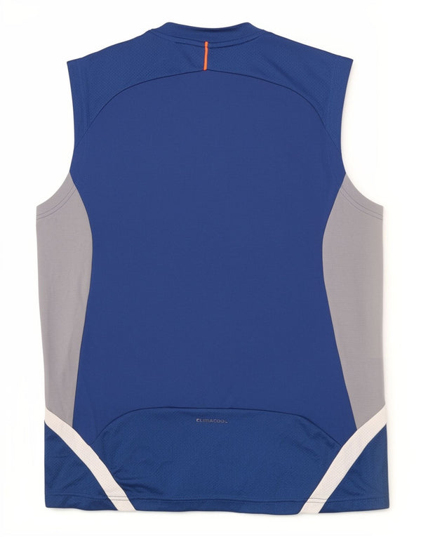 Canotta Adidas Climacool da uomo in poliestere color block blu medio