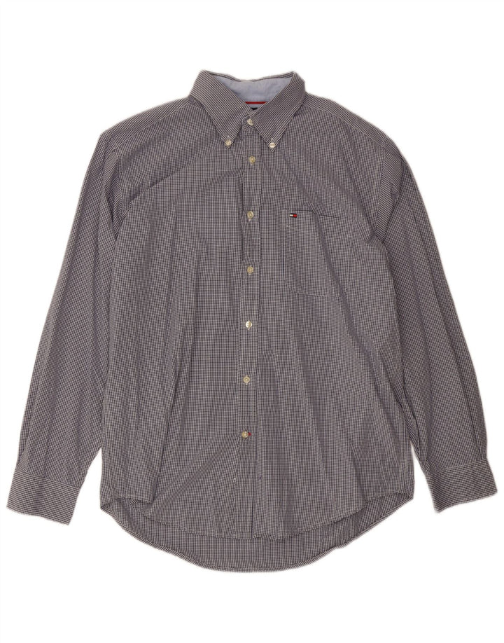 Camicia da uomo Tommy Hilfiger grande a quadretti blu navy