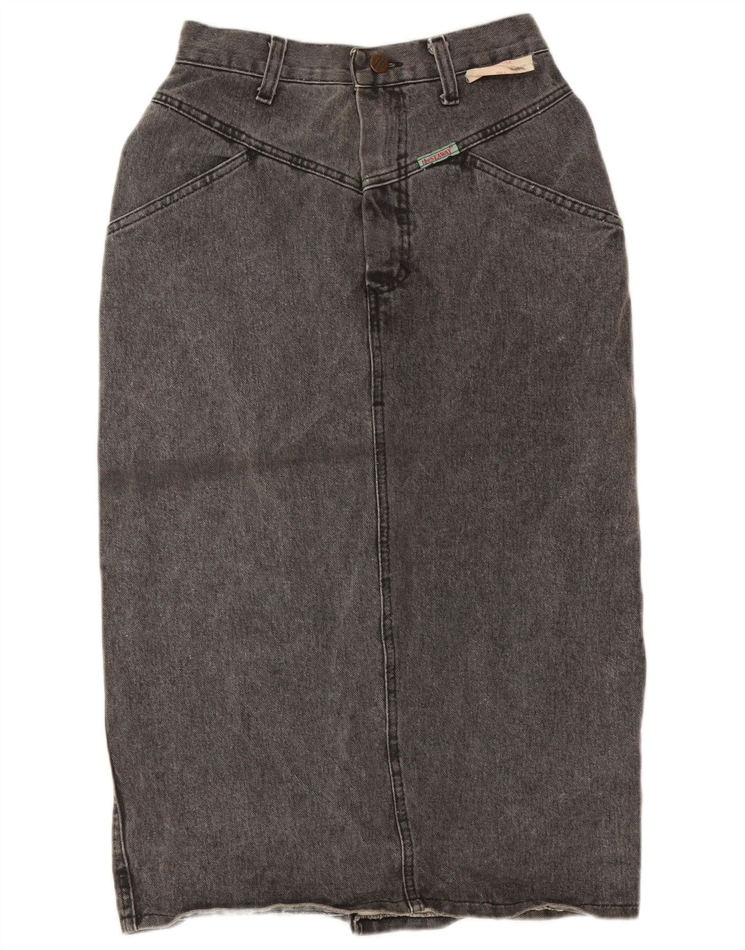 Gonna di jeans da donna VINTAGE W26 piccola in cotone grigio